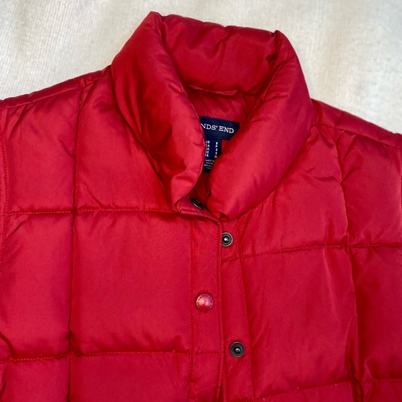 Lands’ End Red Puffer Insulated Vest - Picture 3 of 3
